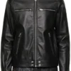 Massimiliano Caiazzo My Family Black Leather Jacket For Sale