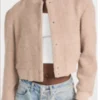 Order Now Gabi Mosely Found Beige Varsity Jacket