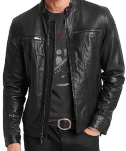 Patrick Quinn Going Dutch S01 Black Leather Jacket For Sale