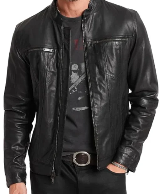 Patrick Quinn Going Dutch S01 Black Leather Jacket For Sale