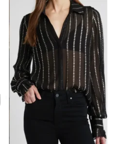 Sasha Gilmore General Hospital Black Stripe Shirt For Sale