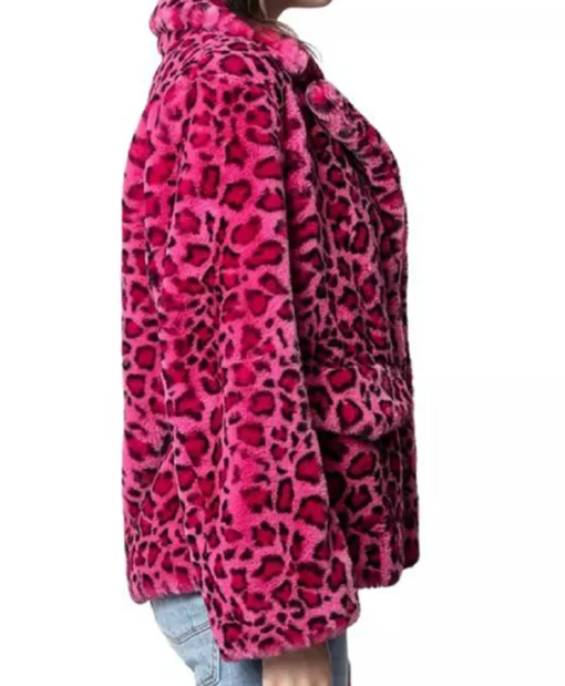 Shop Kaitlin Olson High Potential S01 Pink Leopard Print Jacket