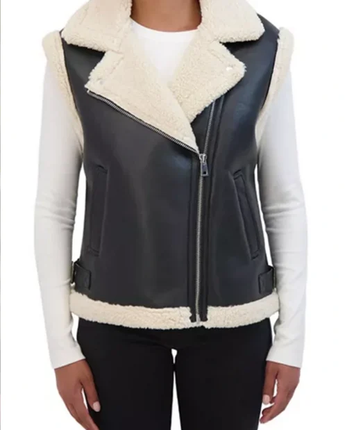 SkyMed S03 Stef Sherpa Leather Vest For Sale