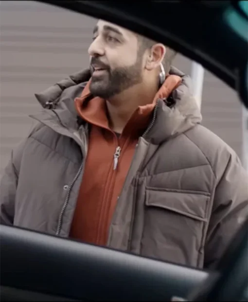 The Åre Murders Kardo Razzazi Brown Puffer Jacket For Sale