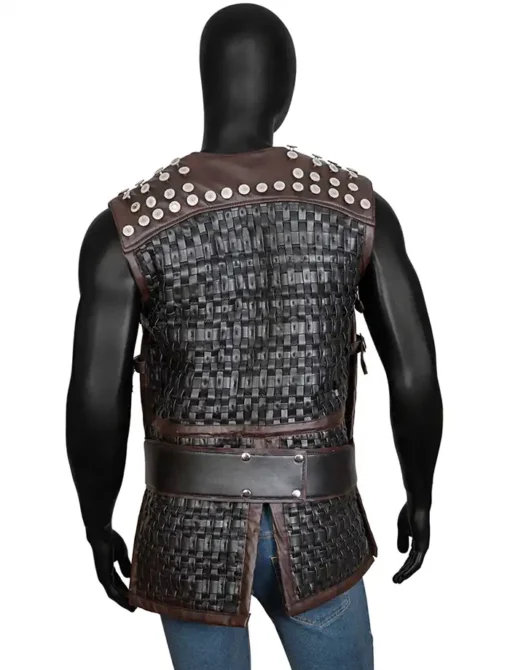 The Last Kingdom S03 Uhtred Black Leather Vest Back