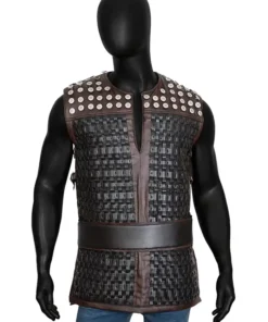 The Last Kingdom S03 Uhtred Black Leather Vest Front