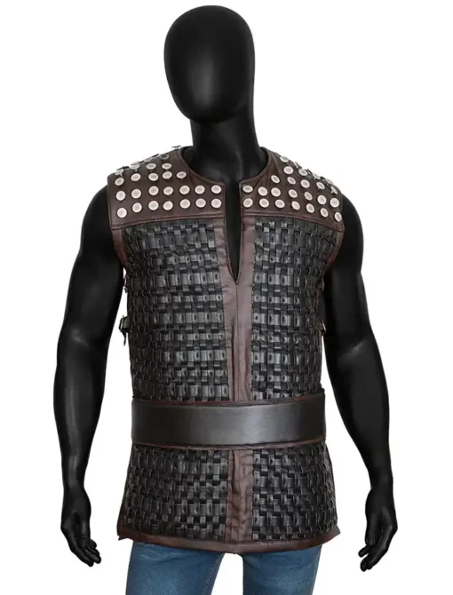 The Last Kingdom S03 Uhtred Black Leather Vest Front