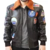 Top Gun Maverick G-1 Tom Cruise Sherpa Bomber Brown Jacket