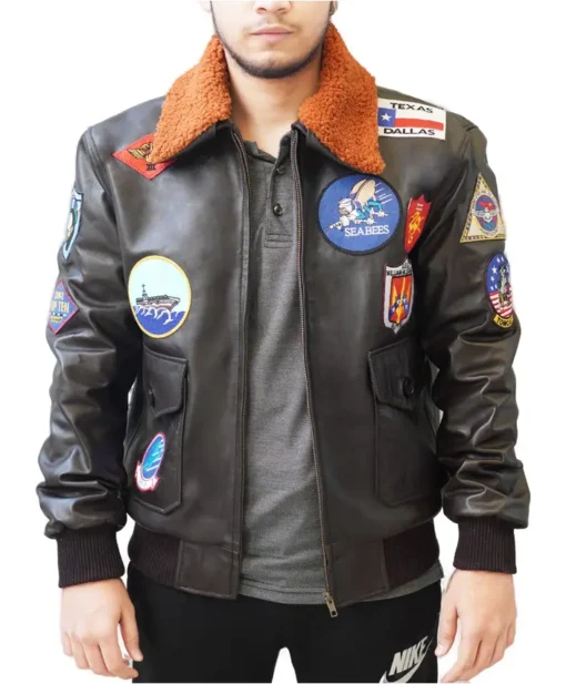 Top Gun Maverick G-1 Tom Cruise Sherpa Bomber Brown Jacket