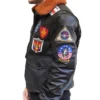 Top Gun Maverick G-1 Tom Cruise Sherpa Bomber Brown Jacket Side Look