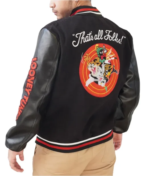 Vintage Looney Tunes Varsity Jacket Back Look