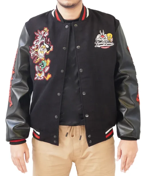 Vintage Looney Tunes Varsity Jacket Front