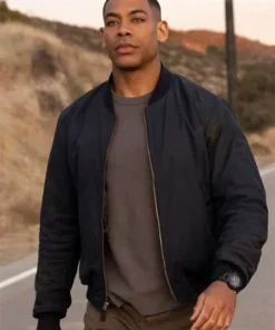 Aaron Pierre Lanterns Black Bomber Jacket