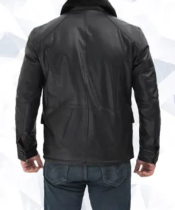 Amandad Four Pockets Shearling Leather Jacket Back