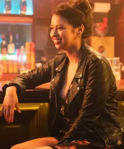 Amber Midthunder Novocaine Biker Leather Jacket