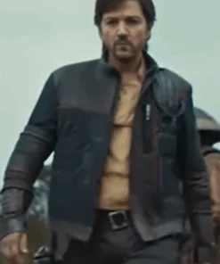 Andor S02 Cassian Andor Black Leather Jacket For Sale