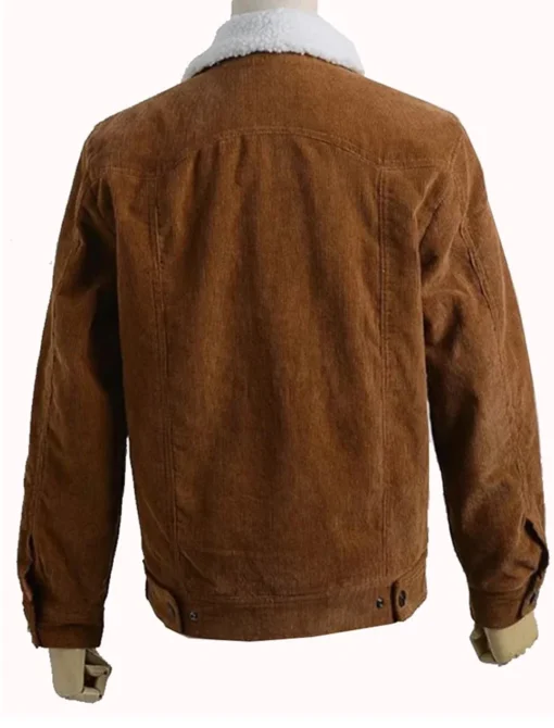 Asher Angel Shazam Brown Shearling Jacket Back