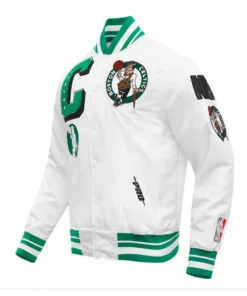 Boston Celtics Mashup Classic Rib Satin Jacket Front