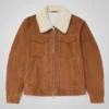 Bryan Shearling Fur Suede Trucker Jacket