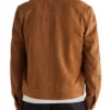 Bryan Shearling Fur Suede Trucker Jacket Back