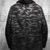 Charles Black Camo Lapel Shearling Leather Coat Back