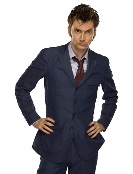 Doctor Who David Tennant 10th Doctor Brown Pinstripe Blue Suit