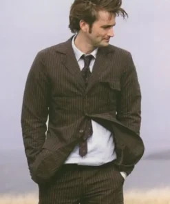 Doctor Who David Tennant 10th Doctor Brown Pinstripe Suit