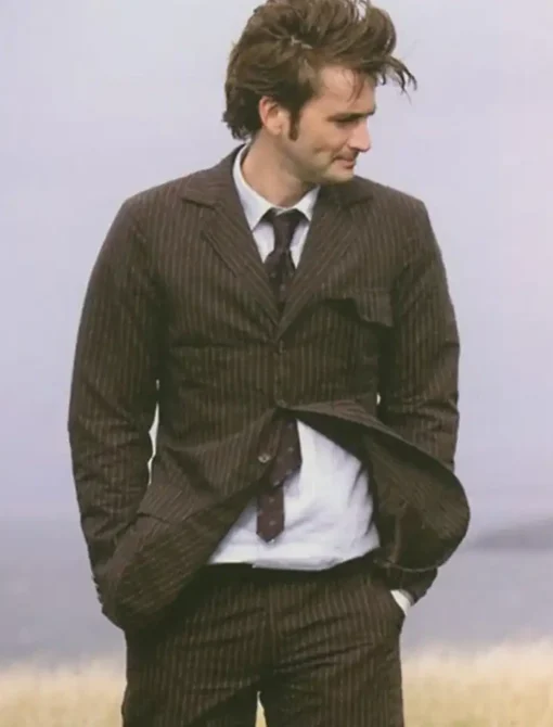 Doctor Who David Tennant 10th Doctor Brown Pinstripe Suit