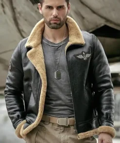 Edward Aviator B3 Shearling Fur Bomber Jacket