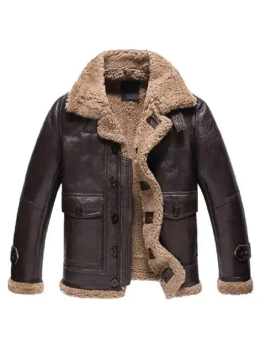 Edwards Sheepskin Shearling Fur Dark Brown Jacket