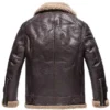 Edwards Sheepskin Shearling Fur Dark Brown Jacket Back