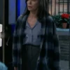 General Hospital Anna Devane Blue Plaid Coat