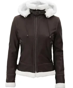 Jasmine Dark Brown Jacket with hood