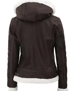 Jasmine Dark Brown Jacket with hood Back