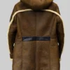 Joshua Brown Fur Hooded Leather Jacket Back