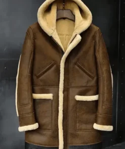 Joshua Brown Fur Hooded Leather Jacket Front