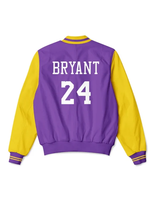Kobe Bryant Bomber Purple Jacket Back