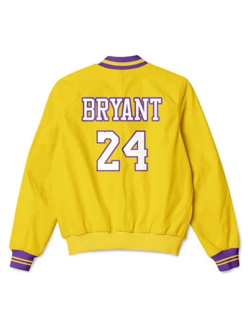 Kobe Bryant Bomber Yellow Jacket Back