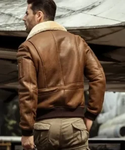 Nelson 13th Squadron Brown Leather G-1 Bomber Jacket Back