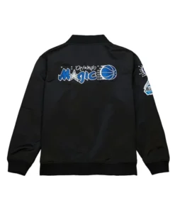 Orlando Magic Vintage Logo Black Satin Jacket Back