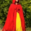 Rachel Zegler Snow White Red Cape Coat For Sale