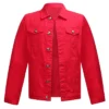 Red Denim Jacket For Sale