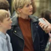 Shop Jodie Whittaker Toxic Town S01 Black Leather Jacket
