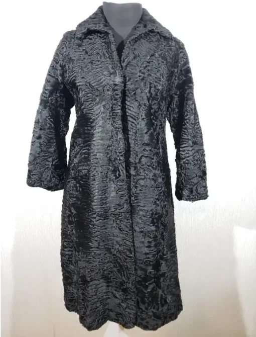 Stacey Persian Lamb Broadtail Fur Warm Black Coat