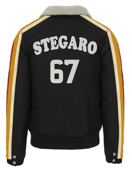 Stegaro Puffer Bomber Jacket Black Back