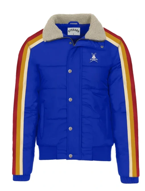 Stegaro Puffer Bomber Jacket Blue
