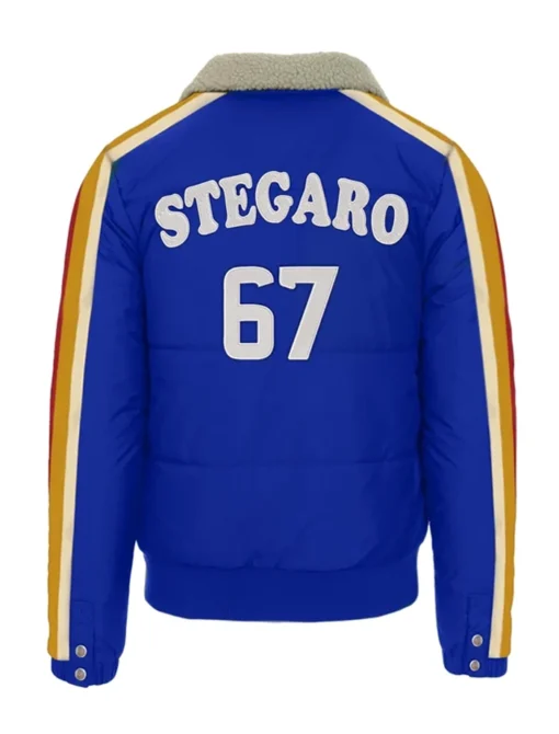 Stegaro Puffer Bomber Jacket Blue Back