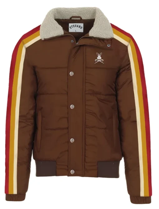 Stegaro Puffer Bomber Jacket Brown
