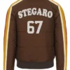 Stegaro Puffer Bomber Jacket Brown Back
