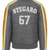 Stegaro Puffer Bomber Jacket Grey Back